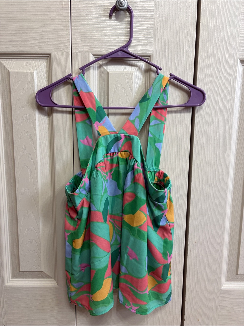 Pink Lily Green Multicolor Tropical Top